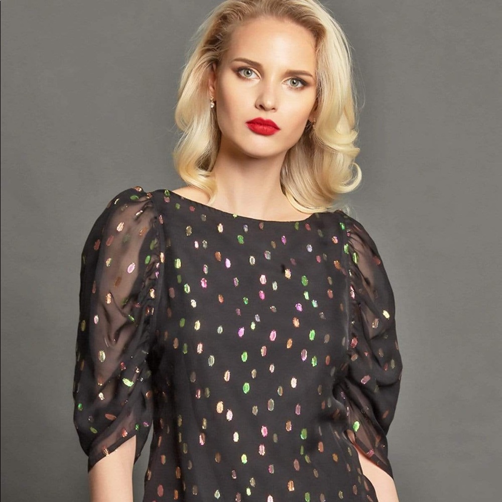 Eva Franco Metallic Dot Blouse ✨